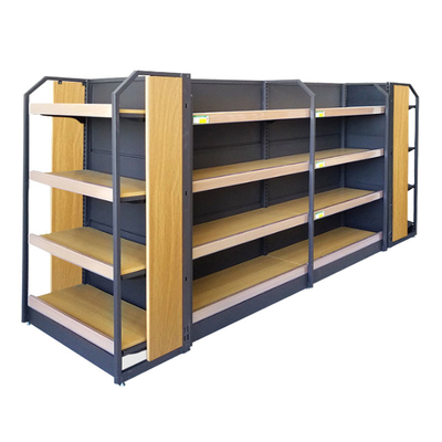 Powder Coating Slatwall Gondola Shelf Rack Super Market Racks Systems