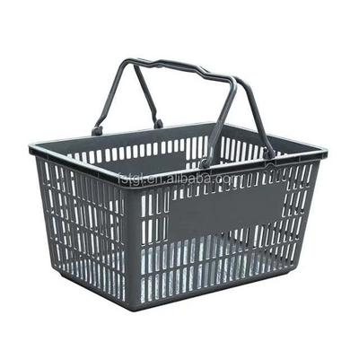 Supermarket Shopping Basket Plastic 20L for Hypermarket in Red/Blue/Green/Gray