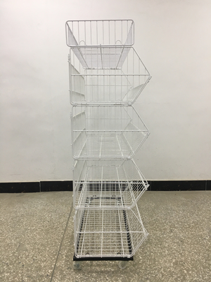 Light Duty Steel Wire Basket Display Rack 900x300mm for Supermarkets