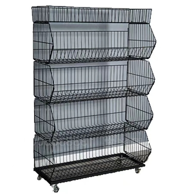 Light Duty Steel Wire Basket Display Rack 900x300mm for Supermarkets