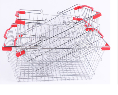 Wire Metal Shopping Basket L355xW250xH170mm Chrome Plated Surface