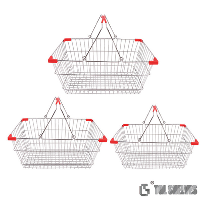 Wire Metal Shopping Basket L355xW250xH170mm Chrome Plated Surface