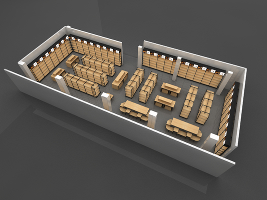 Miniso Style Store Display Shelf , Retail Display Shelving 50-55Kg Per Layer Capacity