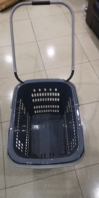 Supermarket Handheld Grocery Basket With Wheels 350×250×185mm ISO9001 Certificate