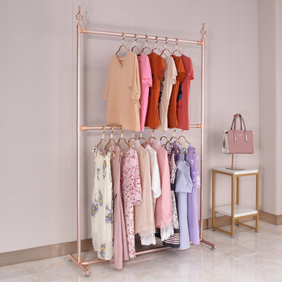 120cm Lenght Garment Display Stand , Rolling Wardrobe Rack 30KGS Capacity 40cm Width