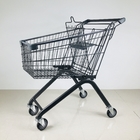 Zinc Finish PP Shopping Metal Supermarket Push Cart