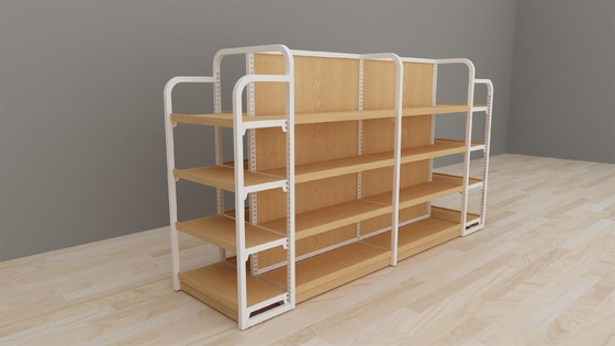 30kg Capacity Miniso Display Rack For Merchandise Display 5Layers Steel Wood Structure