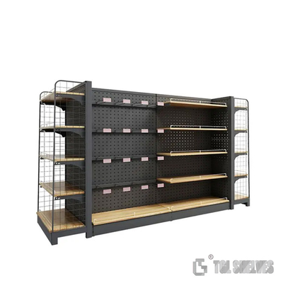 Retail Display Gondola Shelf Rack Powder Coating Surface CE Certification