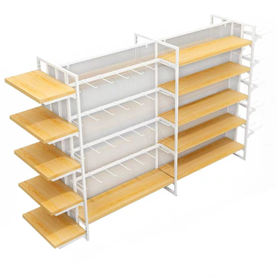 30kg Capacity Miniso Display Rack For Merchandise Display 5Layers Steel Wood Structure