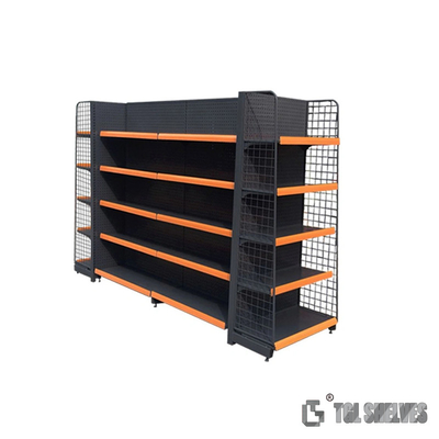 Grocery Gondola Supermarket Shelf Rack TGL Cold Rolled Steel Material