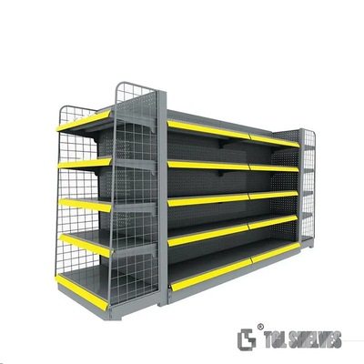 Grocery Gondola Supermarket Shelf Rack TGL Cold Rolled Steel Material