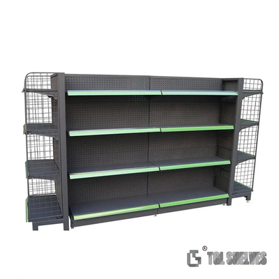 CE Supermarket Gondola Shelving , Powder Coating Supermarket Display Racks OEM