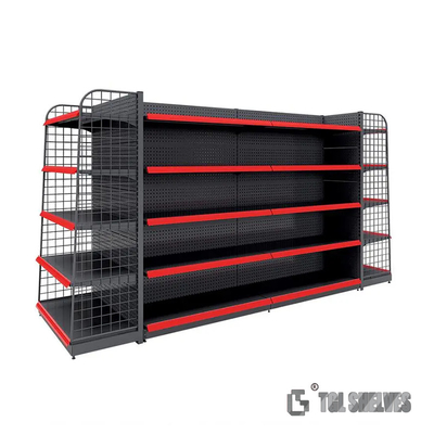 CE Supermarket Gondola Shelving , Powder Coating Supermarket Display Racks OEM