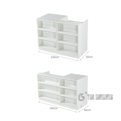 60cm width Retail Check Out Counter , ODM Store Cashier Counter 90cm height