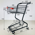 Metal Wire Retail Shopping Carts 25L , TGL Double Basket Shopping Trolley 910mm height