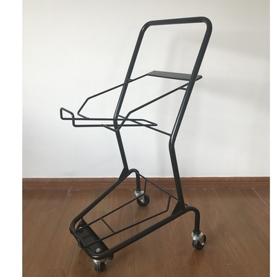 Metal Wire Retail Shopping Carts 25L , TGL Double Basket Shopping Trolley 910mm height