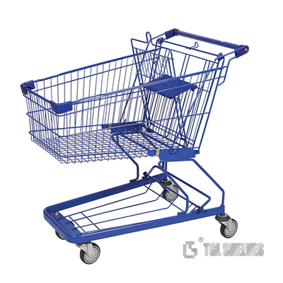 Lightweight Shopping Supermarket Trolley , Aluminium Shopping Cart With Seat 60L