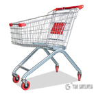 60L Capacity Supermarket Shopping Cart Trolley Zinc Plated