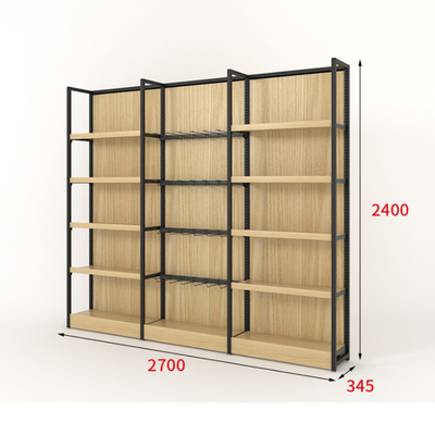 supermarket wooden display rack , Wooden Gondola Shelving Morden style