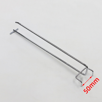 Perforated Iron Shelving Accessories Double Pegboard Hooks 50mm 100mm length