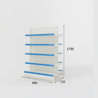 Double Columns Medical Store Display Rack White 1200mm 1500mm 1800mm Length