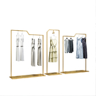 Freestanding Metal Clothing Rack MDF With Baking Paint Material