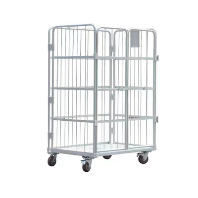 Warehouse Collapsible Cart Trolley Load Bearing 500kg Zinc Plated Roll Cage Car Tool