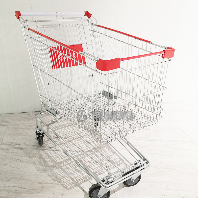 210 Liters Shopping Cart Trolley Supermarket Strong Capacity Silver