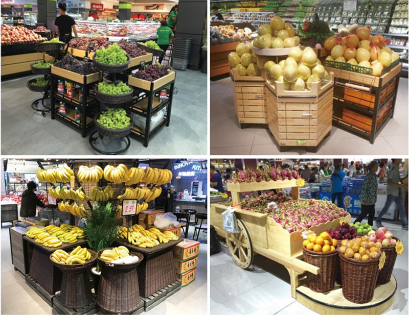 ODM Fruit And Veg Display Stands , Display Vegetable Rack For Shop 1200