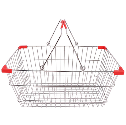 Wire Metal Shopping Basket L355xW250xH170mm Chrome Plated Surface