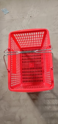 Red Plastic Grocery Basket , Supermarket Hand Basket 35×25×18.5cm