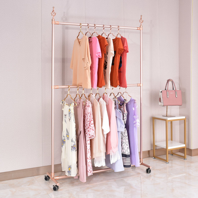 120cm Lenght Garment Display Stand , Rolling Wardrobe Rack 30KGS Capacity 40cm Width