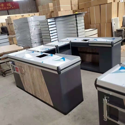 Gondola Supermarket Checkout Counter Stainless Steel Material Powder coating Surface