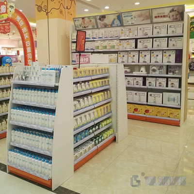 Powder Coating Retail Display Racks , Cosmetic Shelf Display 100kg Capacity OEM
