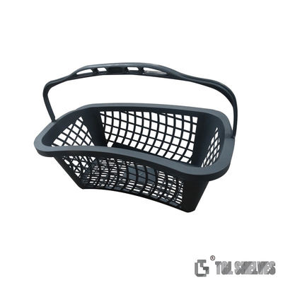 Plastic Black Grocery Shopping Basket 400×285×200mm For Supermarket