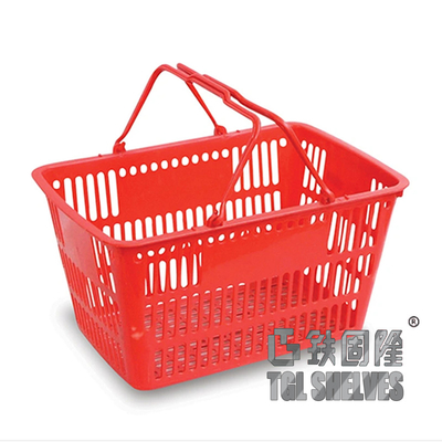 Plastic Black Grocery Shopping Basket 400×285×200mm For Supermarket