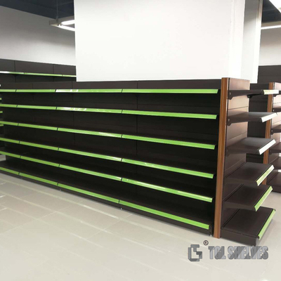 Powder Coating Gondola Grocery Store Shelving Morden Style Combinated Freely