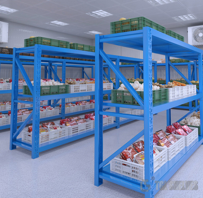 Steel 4layers Warehouse Storage Shelves Heavy Duty Anti rust 2500kg Weight capacity