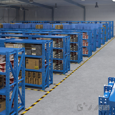 Steel 4layers Warehouse Storage Shelves Heavy Duty Anti rust 2500kg Weight capacity