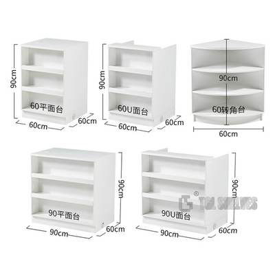 60cm width Retail Check Out Counter , ODM Store Cashier Counter 90cm height