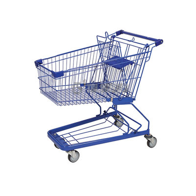 4 Wheel Supermarket Shopping Trolley 100L 530mm width 980mm height