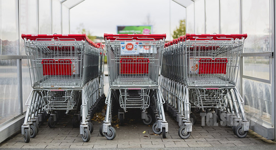 120L Zinc Plated Shopping Cart Trolley Cold Rolled Steel + Plastic Material