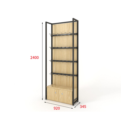 OEM 15mm Thickness Wooden Display Rack Powder Coated