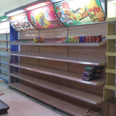Steel Material Convenience Store Display Shelves 35KG-50kg / layer Capacity ODM