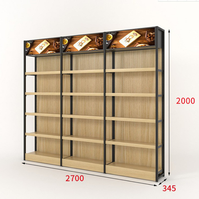 Wooden Cosmetics Display Shelf Powder Coating 1200mm 1500mm 1800mm Length