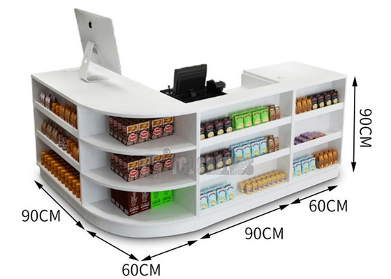 Modern Supermarket Checkout Counter 600×600×850mm Size MDF Boards Material