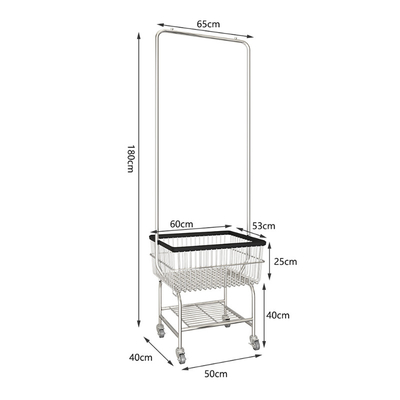 Rolling Clothes Store Rack 1200×400×1400mm Aluminum alloy Material