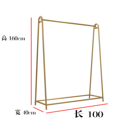 Metal Garment Clothes Store Rack Gold Color CE Certificate TGL ODM