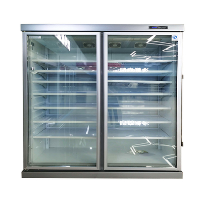 1980L Supermarket Display Refrigerator Double Temperature Commercial Chiller And Freezer